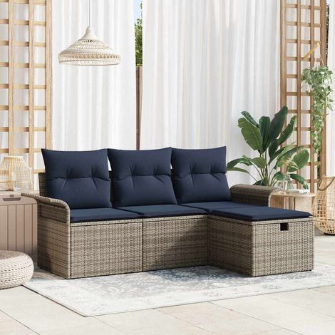 vidaXL Ensemble de canapé de jardin 4 pc Poly rotin (1/5)