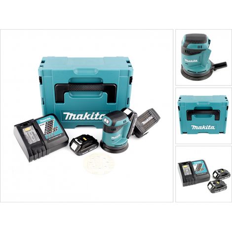 Lijadora orbital sin cable Makita DBO 180 RYJ, 18V + 2x Baterías 1.5Ah + Cargador + Makpac (1/5)