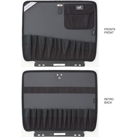 Panneau porte-outils PTS GT LINE pour valises ROCK 350 et TURTLE 350 avec poches élastiques