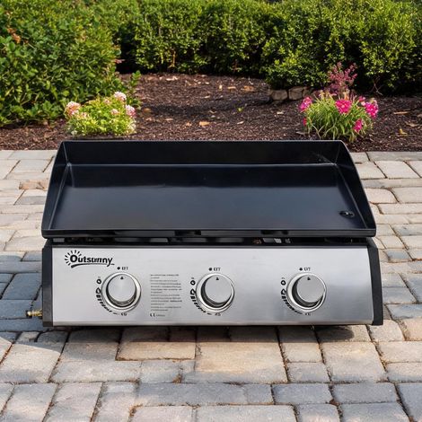 SunJet Barbecue à gaz, gril à gaz, Plancha gaz 3 brûleurs 61 x 35,5 cm - Réf. WSW6NC8PS34S (1/5)