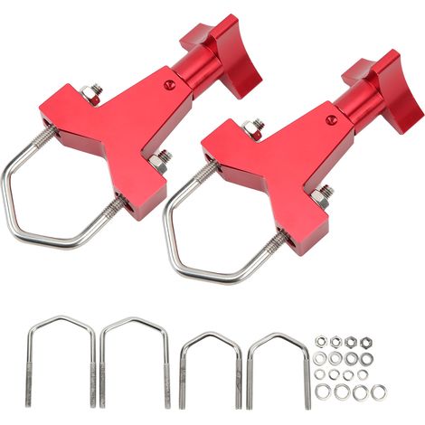 Support de cric de levage en aluminium anodisé rouge 6061, remplacement pour Tubes ronds carrés Polaris Rzr Offroad de 1 à 2,5 pouces (1/5)