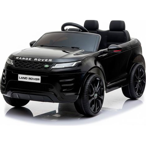 Auto Elettrica Bambini Range Rover Evoque 12V con Licenza Ufficiale Ruote in Gomma EVA Sedile in Pelle Cintura 5 Punti Telecomando 2.4GHz Luci LED Bluetooth MP3 USB Tappetini Inclusi Nero