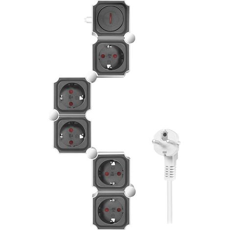 LogiLink LPS277 multipresa nera e bianca 1,5 metri (1/5)