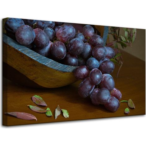Lienzo impreso "Uvas de cocina" 80x50 cm