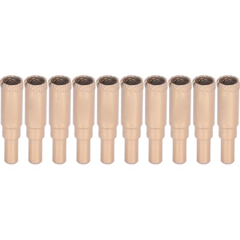 10 Forets Diamant 16mm Scie Cloche Soudée pour Marbre, Céramique, Carrelage et Verre - Lot de 10 (1/5)