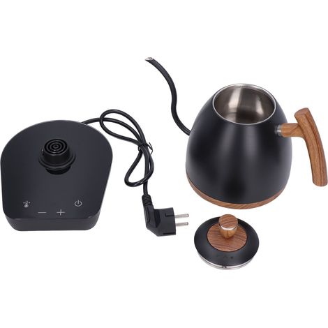 Elektrischer Wasserkocher aus Edelstahl für Tee und Kaffee, 220–240 V, EU-Stecker, schwarz (1/5)