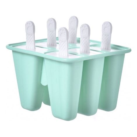 Moule à glaçons à faire soi-même - Moule à glaçons en silicone à 6 cavités - Bac à glaçons - Bâtonnets de glace - Moule à glaçons réutilisable - Démoulage facile - Vert clair (1/5)