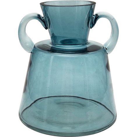 Signes Grimalt Kristallvase mit Vase -Griffen und Halter  Gelbe Vase - 17x15x15cm