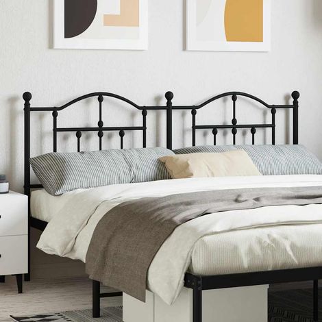 vidaXL Tête de lit de remplacement métal noir 160 cm (1/5)