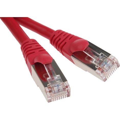 Câble Ethernet cat 5e Avec connecteur gaine PVC Rouge / , F/UTP, 500mm ( Prix pour 1 )