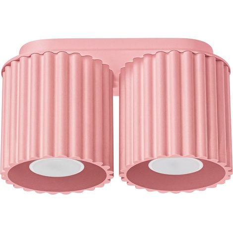 Plafones AURA rosa aluminio 2xGU10 21cm Sollux (1/2)