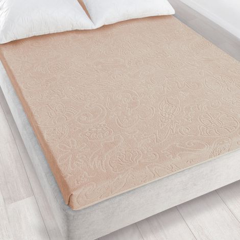 Lenzuolo con angoli elasticizzati ZWOLTEX TULIPAN 4 jacquard beige 275 g 175x220 cm (1/2)