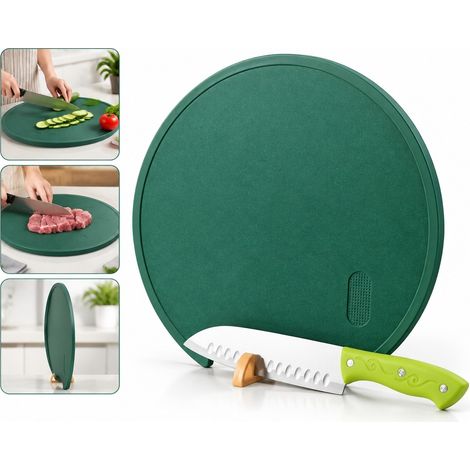 1 Pièce Planche à Découper Ronde en Plastique, Diamètre 40 cm, Planche à Deux Faces pour Cuisine (1/5)