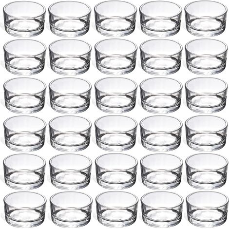 Lot de 30 Petits photophores en Verre Transparent pour Bougies Chauffe-Plat de Mariage, fêtes, dîners, pour Bougies Chauffe-Plat de 3,8 cm (1/5)