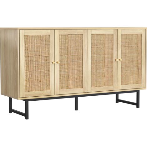 ELVMI Buffet et enfilade avec 4 Portes et Étagères Réglables pour Salon Salle à Manger en Panneaux de Particules 140 × 39,5 × 80 cm Bois (1/4)
