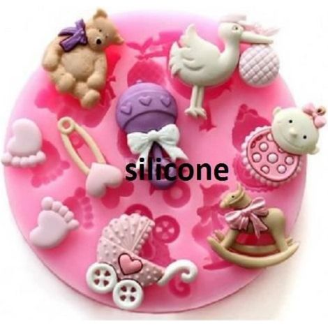 moule silicone naissance bapteme pâtisserie gateau anniversaire pate a sucre chocolat résine neuf envoi rapide de france