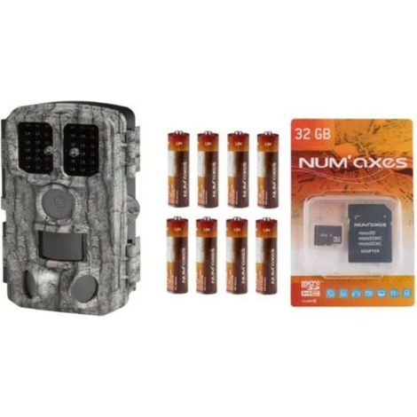Pack 1 piège photographique PIE1076 + 8 piles AA + 1 carte mémoire 32 GB