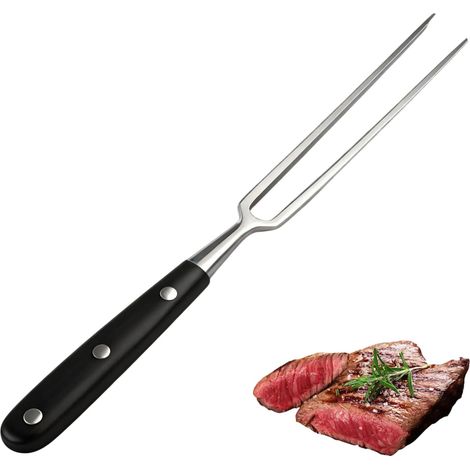 Fourchette à viande en acier inoxydable avec manche – Fourchette de cuisson à la viande 27 cm, idéale pour grill, rôti et service (1/5)