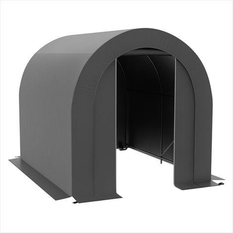 Abri de jardin métal et PE 239 x 180 x 190 cm avec porte zippée (1/5)