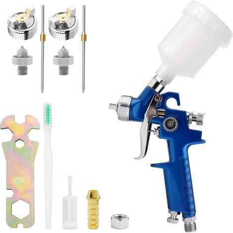 Mini Pistolet à Peinture de 0,8 mm, buse de 1,0 mm avec récipient de 125 ML, aérographe à gravité Professionnel. (1/5)