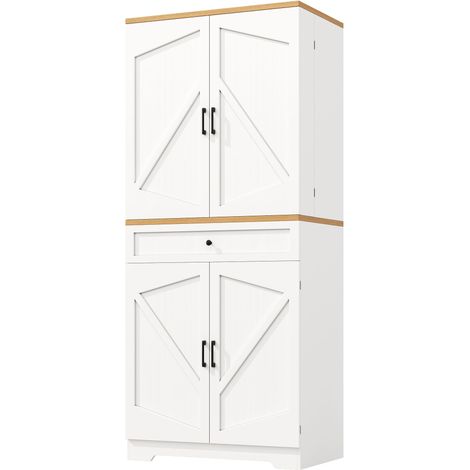 Armoire de cuisine de haute qualité avec 12 compartiments de porte et tiroirs (80x40x180cm), meuble de rangement snack moderne en MDF et aggloméré, buffet pour salle à manger, cuisine, salon (1/5)