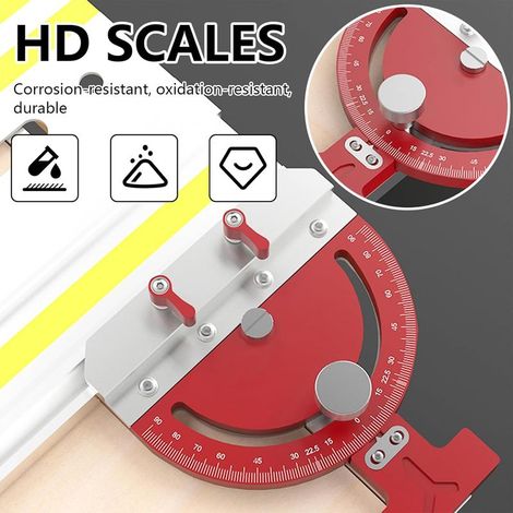 Guide à Onglet pour Scie à Table, Accessoires de Rail de Guidage en Acier Inoxydable -65° à 65° Dispositif Auxiliaire de Guidage à Angle Droit Multi-Angle pour Festool Rail (1/5)