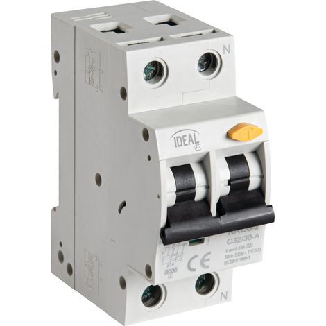 Interruttore automatico con dispositivo di sovracorrente KRO6 2P C32 30mA A Ideale (1/2)