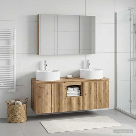 vidaXL Bathroom Cabinet Set 4 pcs Artisan Oak Engineered Wood (1/5)