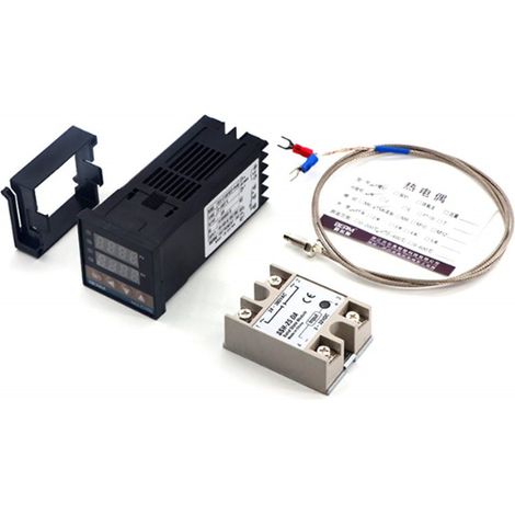 Contrôleur de température intelligent REX-C100 FK02-VDN, sortie SSR + SSR-25 DA + câble M6 de 1 m (lot de 3) (1/5)