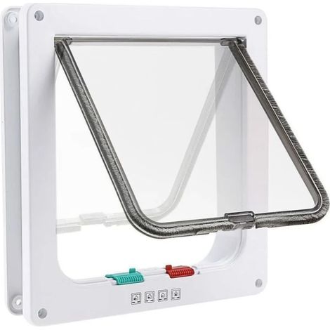 Chatière à Chatière pour Chat avec Tunnel Cache Découpe Chatière Chien Porte de Chat avec Serrure Chatières pour Petit Animaux Cat Mate Verrouillable Facile à Installer Blanc(S) (1/5)