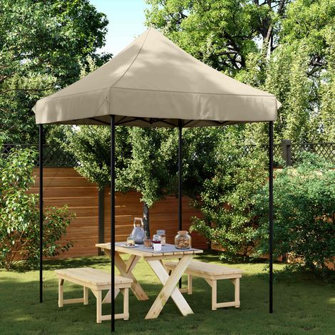 Party-Zelt Taupe 200 x 200 x 306 cm Oxford-Stoff (1/5)