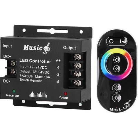 Contrôleur LED tactile musical haute sensibilité pour bande LED RGB, idéal pour une utilisation domestique ou dans un bar. (1/5)