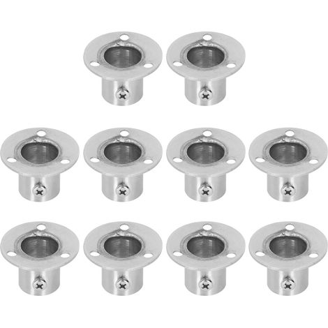 Packung mit 10 verstärkten Edelstahl-Flanschhalterungen für Kleiderstangen, Ø19 mm Rohrbefestigungsmaterial (1/5)