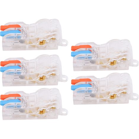 Kit de 5 connecteurs à levier pour câbles, répartiteur en T à 2 ports, câblage rapide, bornier à insertion rapide, T22C 250 V 32 A (1/5)