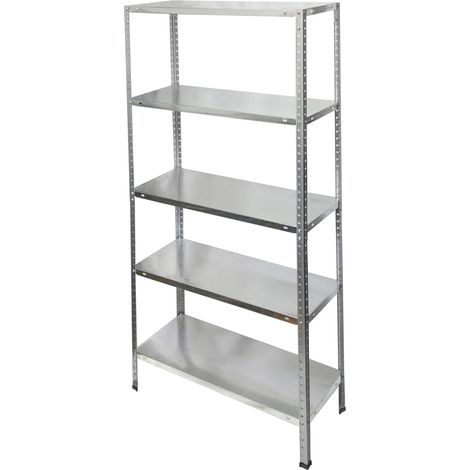 Verzinktes Regalmodul mit 5 Regalböden 150x75x30 cm. (1/3)