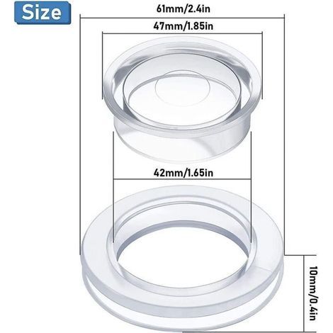 Ensemble d'anneaux et capuchons transparents pour parasol de table – Fixations compatibles avec pieds standards (1/5)