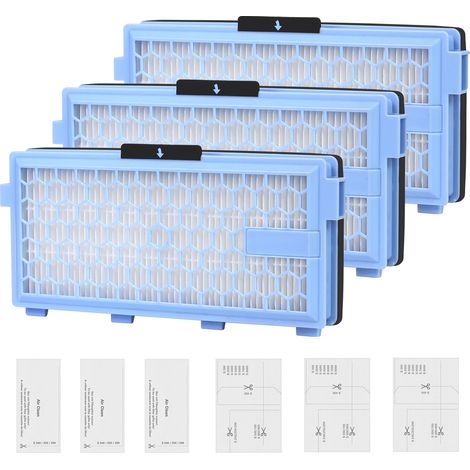 3 Sätze Ersatz Filters für Miele Compact C1/C2, Complete C2/C3/S8340 S8360/S8380, Guard S1/L1/M1 Staubsauger, 3 HEPA-Filter mit 3 Motorfilter 3 Abluftfilter für S4000, S5000, S6000 & S8000 Serie (1/5)