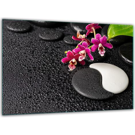 Tabla de cortar de vidrio templado de 30x22 cm, color negro.