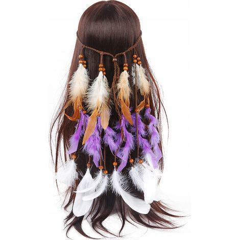 INDISCHES LILA Plume Haarband A12