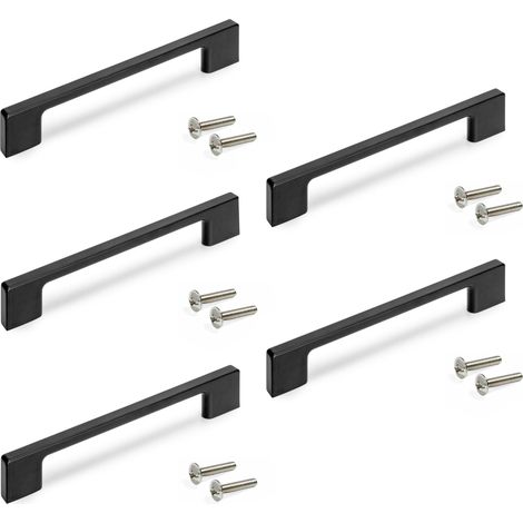 Emuca Montréal tiradores de muebles negros 5 piezas (1/5)