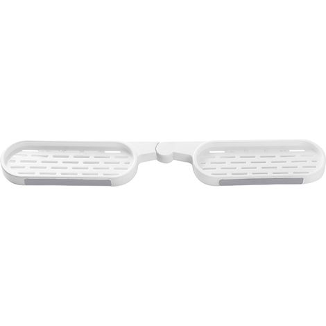 Etagere Au-Dessus Des Toilettes - Support Adhesif En Plastique - Pour Salle De Bain Et Cuisine - 63 X 9,5 X 3 Cm - Blanc - 1 Pièce (1/5)