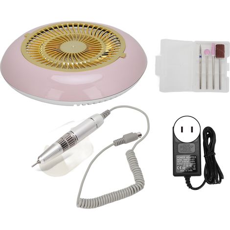 Perceuse à ongles 2-en-1 60W, 35000 tr/min, aspirateur à poussière pour manucure, 100-240V, prise US, rose (1/5)
