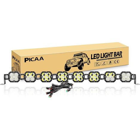 Barre Lumineuse LED de Travail, 52 Pouces 24000LM Rampe Barre de Led, Faisceau Mixte (Spot/Flood), avec Connecteur DT, Étanche IP67, 12V/24V, pour 4x4, SUV, UTV, Camion, Tracteur, Remorque (1/5)