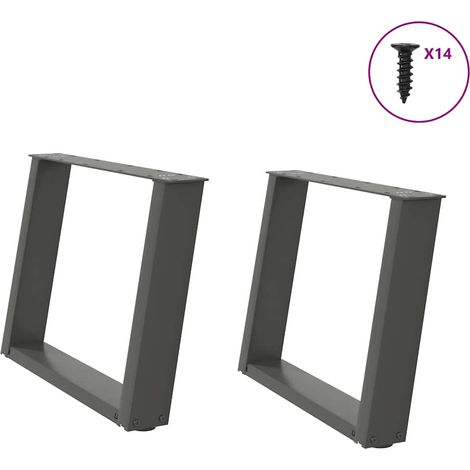 Couchtischbeine U-Form 2 Stk. Anthrazit 60x(42-43) cm Stahl