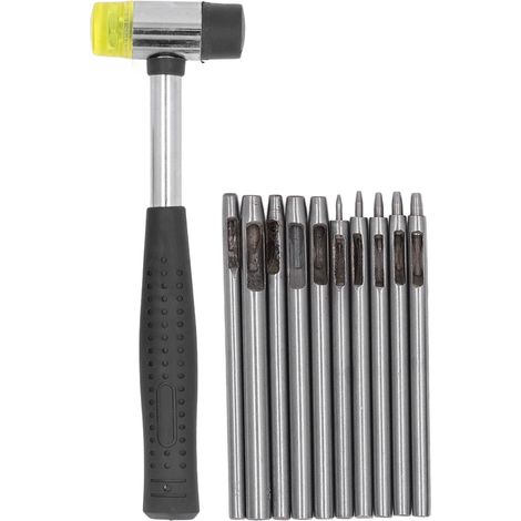 Emporte-Pièce Rond En Acier Inoxydable - Pour Cuir Caoutchouc Plastique Et Toile - Tailles Marquées - Set De 6 Pièces (1/5)