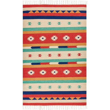Teppich MARGARA Bunt 140 x 200 cm Baumwolle Kelim