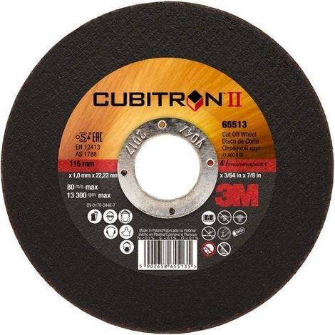 DISCO CORTE INOXIDABLE 3M CUBITRON II 115x1x22