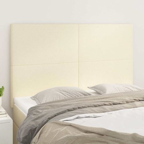 vidaXL Cabecero de cama color crema 144x5x118/128 cm Piel sintética (1/5)