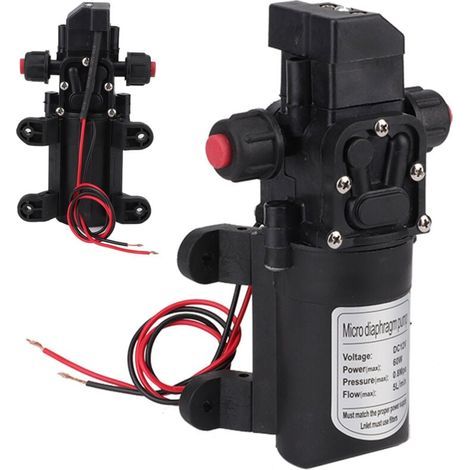 Hochdruckwasserpumpe, 12 V Gleichstrom, 5 l/min Membranwasserpumpe, selbstansaugende Sprühpumpe, 116 PSI mit Klemmen für Boot, Wohnmobil, Camper (1/4)