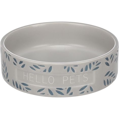 Gamelle Leafs Rond Gris pour Cochon d'Inde - 12x3,5cm, 200ml - Nourriture et Eau, Antidérapante et Facile à Nettoyer